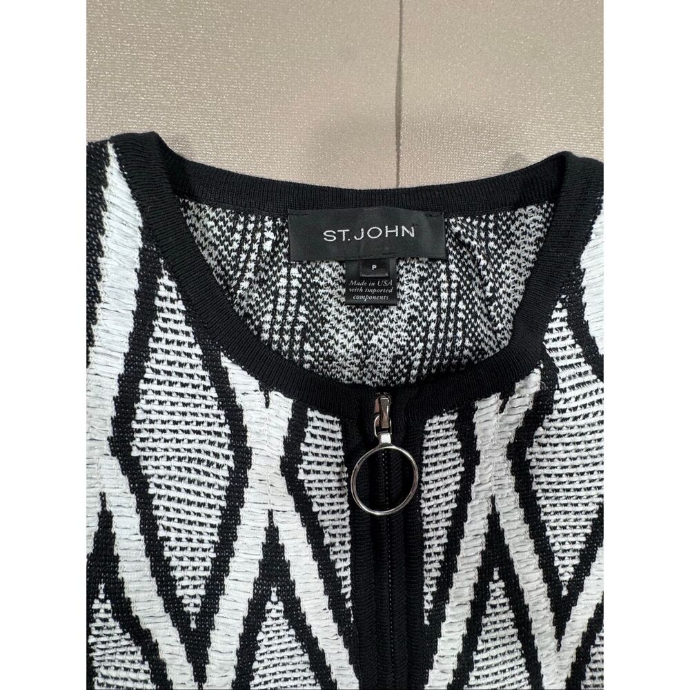 St. John Nisi Jacquard Santana Knit Blend Zip Jacket MSRP:$1495 *note - Picture 4 of 11